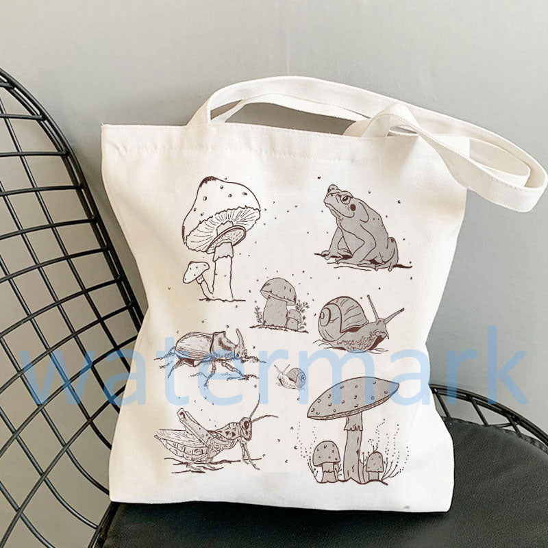 Mushroom Cottagecore Goblincore Bag Shopping Bag Vivid Mushroom Tote Bag Cute Totes Eco Friendly Canvas Bag Gift Basic Bag